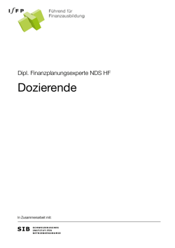 Dozentenverzeichnis - IfFP - Institut f&uuml;r Finanzplanung