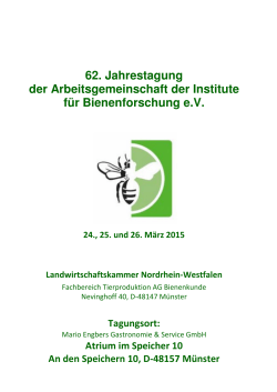 Programm der AG-Tagung 19.03.2015