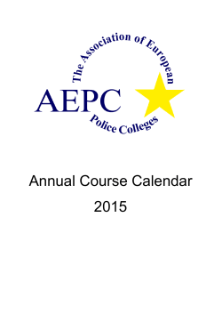 Annual Course Calendar 2015 - Deutsche Hochschule der Polizei