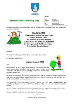 Strauchschnittabholung 2015 10. April 2015