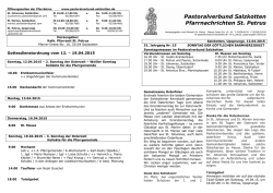Gottesdienstordnung vom 12. &ndash; 19.04.2015