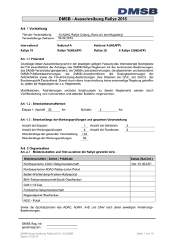 DMSB - Ausschreibung Rallye 2015