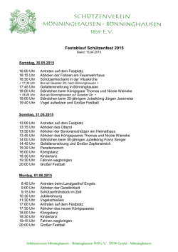 Festablauf Sch&uuml;tzenfest 2015 - Sch&uuml;tzenverein M&ouml;nninghausen