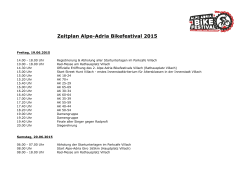Zeitplan Alpe-Adria Bikefestival 2015 - Alpe