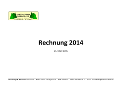 Rechnung 2014 - Bürgergemeinde Starrkirch-Wil