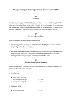 Entwurf Beitragsordnung - Deutscher Hockey Bund e.V.