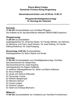 Gemeindenachrichten Ringenberg 24. Mai