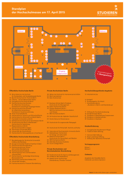 Standplan der Hochschulmesse am 17. April 2015