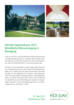 HDI bAV-Expertenforum 2015