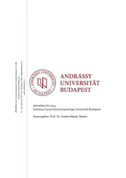 Jahresbericht 2014 - Andrássy Universität Budapest