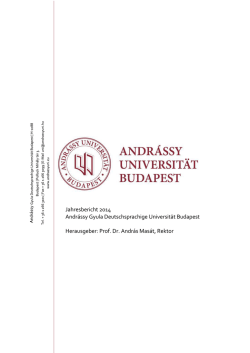 Jahresbericht 2014 - Andr&aacute;ssy Universit&auml;t Budapest