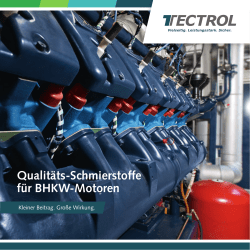 Qualitäts-schmierstoffe für BhKW-motoren