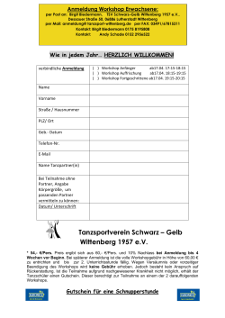 Anmeldung Tanzworkshop Erwachsene - TSV Schwarz