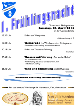Turnerbund Rielingshausen Samstag, 18. April 2015 in der