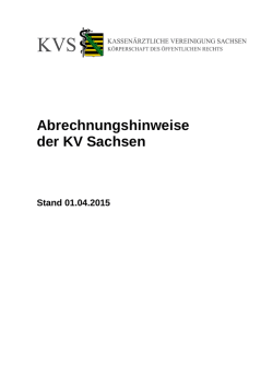 Abrechnungshinweise Gesamt Stand 01.04.2015
