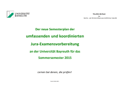 Sommersemester 2015 - Universität Bayreuth