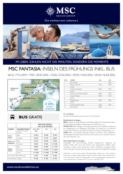 msc fantasia: inseln des frühlings inkl. bus
