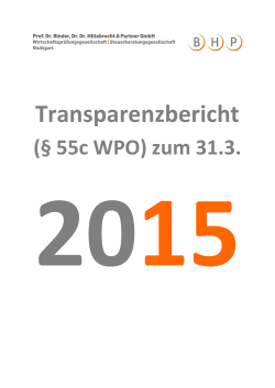 Transparenzbericht 2015 - Prof. Dr. Binder. Dr. Dr. Hillebrecht