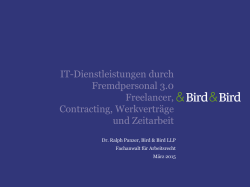 IT-Dienstleistungen durch Fremdpersonal 3.0 Freelancer