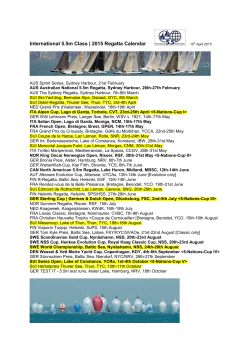 International 5.5m Class | 2015 Regatta Calendar