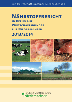 Zweiter Nährstoffbericht Niedersachsen 2013/2014