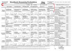 Speisekarte - Rennsteig Werkst&auml;tten
