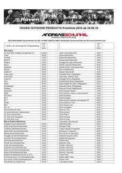 HAVEN PREISLISTE 2015