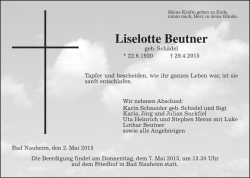 Liselotte Beutner - Zurück zu mittelhessen