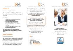 INDIVIDUELLES BEWERBUNGSCOACHING Termin nach