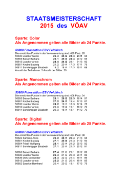 STM 2015 Ergebnisse - beim Fotoclub ESV Feldkirch