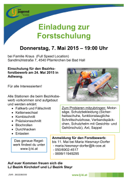 Einladung zur Forstschulung - Landjugend Bezirk Kirchdorf
