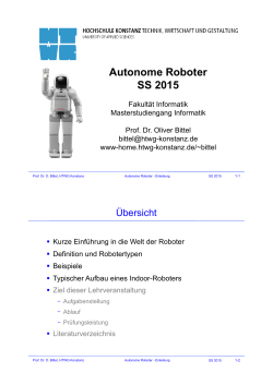 Autonome Roboter SS 2015