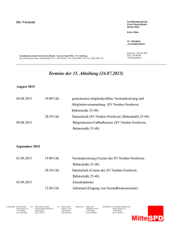 Termine der 15. Abteilung (10.04.2015)