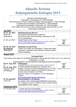 Termine Kolpingsfamilie Eislingen 2015