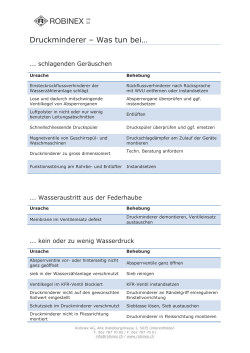 Druckminderer &ndash; Was tun bei&hellip;