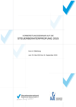 Drei-Monats-Lehrgang 2015 - OLDENBURGER STEUERRECHTS