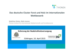 Das deutsche Cluster Forst und Holz im internationalen Wettbewerb