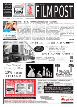Ausgabe 13 vom 25.03.2015