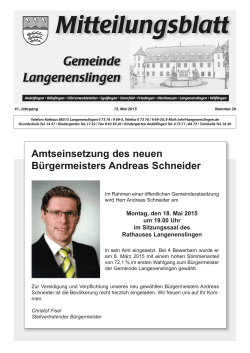Mitteilungsblatt Langenenslingen KW 20 / 2015