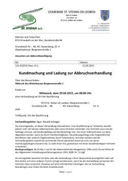 Der Bürgermeister der - St. Stefan ob Leoben