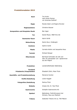 Produktionsdaten 2015 - Landschaftstheater Ballenberg