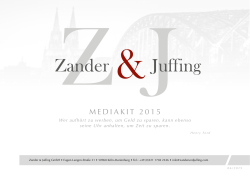 MEDIAKIT 2015 - Zander & Juffing