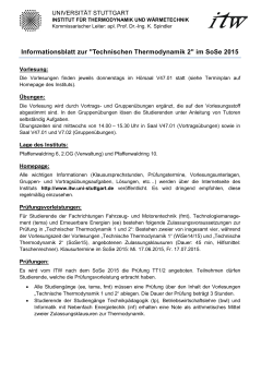 Informationsblatt mit Terminplan - Institut f&uuml;r Thermodynamik und