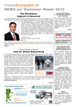 NEWS zur Hannover Messe 2015