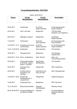 Veranstaltungskalender 2015- 2016