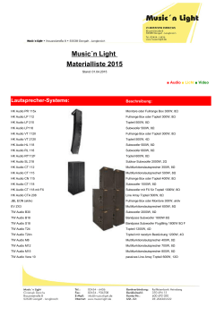Music´n Light Materialliste 04-2015