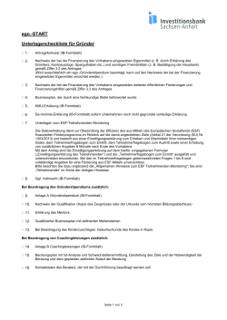 Unterlagencheckliste - Investitionsbank Sachsen