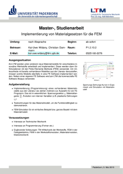 Implementierung von Materialgesetzen f&uuml;r die FEM