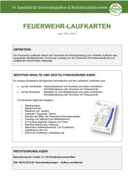 Informationsblatt - Feuerwehrlaufkarten nach DIN ISO 14675