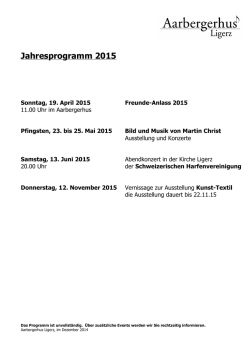 Jahresprogramm 2015 - Aarbergerhus Ligerz